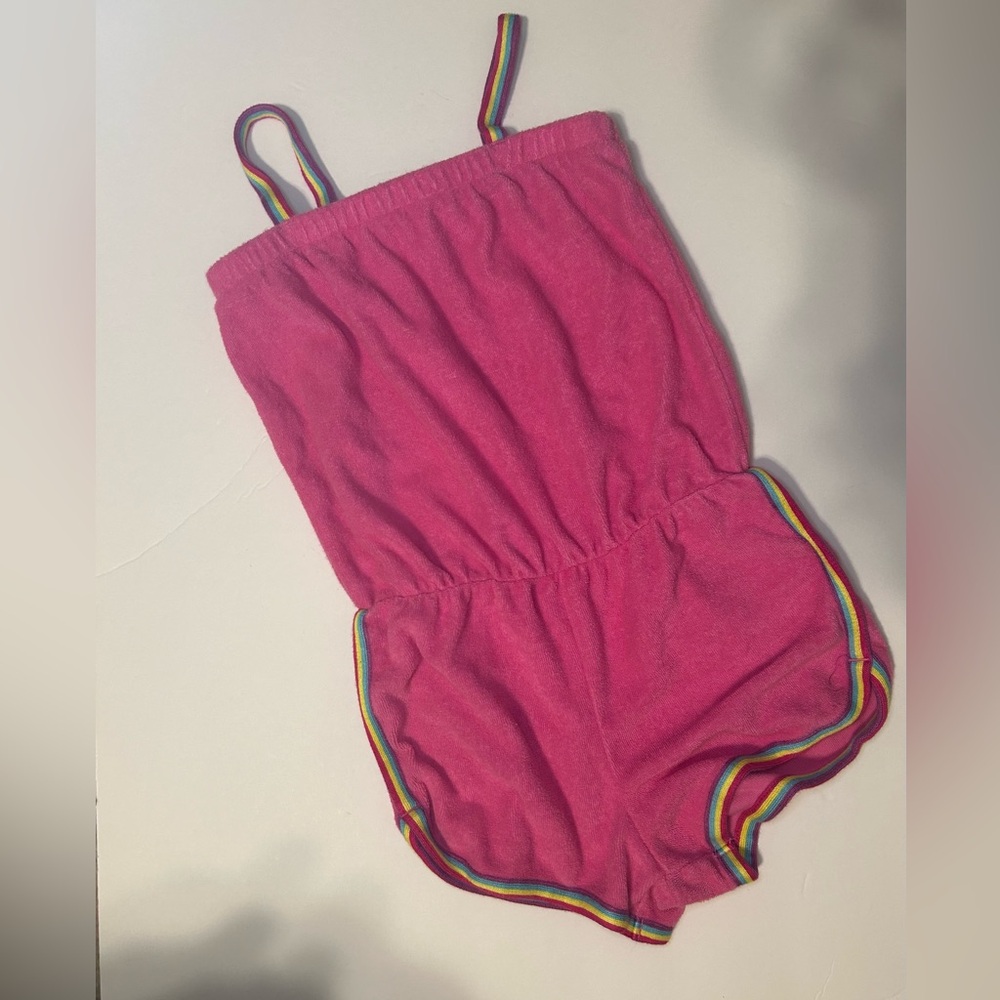 Pink Kids Romper with Rainbow Trim by Baby Gap size 4